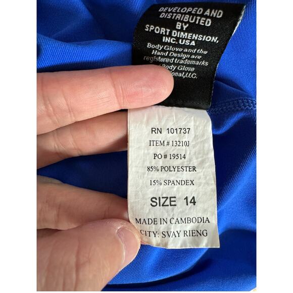 Body Glove Juniors Short Arm Fitted Rashguard, Male. Junior, Royal Blue, 14 - Picture 4 of 11